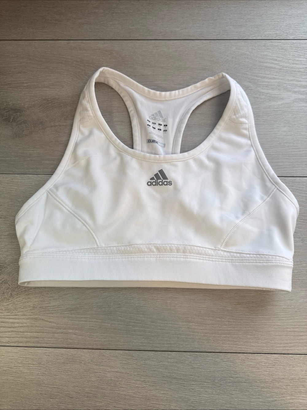 Adidas Clima365 Women's Sports Bra White Racerback Gym Workout Size Medium M